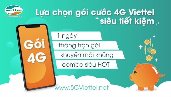 Cách đăng ký gói cước 4G Viettel 1 ngày, 1 tháng giá rẻ chỉ từ 1k, 2k, 3k, 50k
