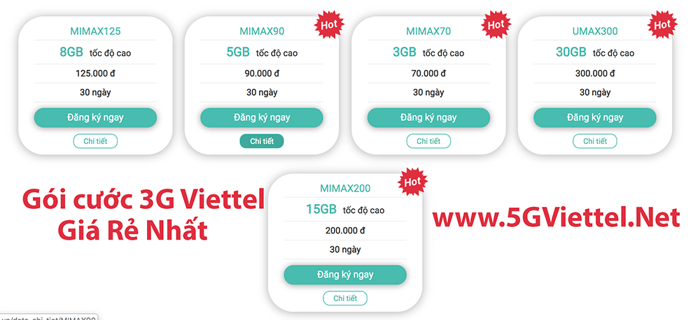 Hướng dẫn cách đăng ký 3G Viettel giá rẻ 2020 từ 10k 20k 30k 50k 70k